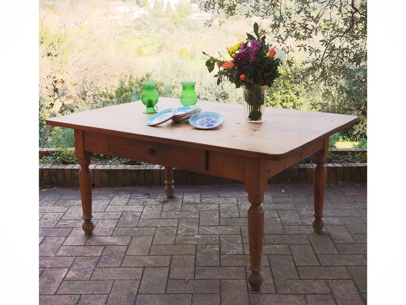 Tavolo da Cucina Rustico in Legno Tenero