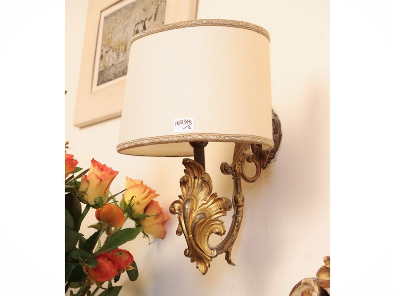 Coppia di Applique i Metallo Dorato