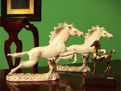 Coppia di Figure in Ceramica, Alfa, Manifattura di Sesto Fiorentino