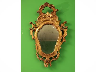 Specchiera a Ventola in Legno Intagliato e Dorato