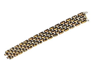 Bracciale a Maglia Carrarmato in Metallo Dorato