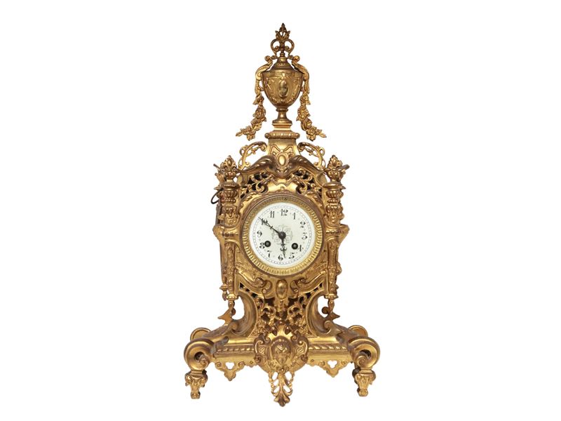 Orologio da Tavolo in Metallo Dorato
