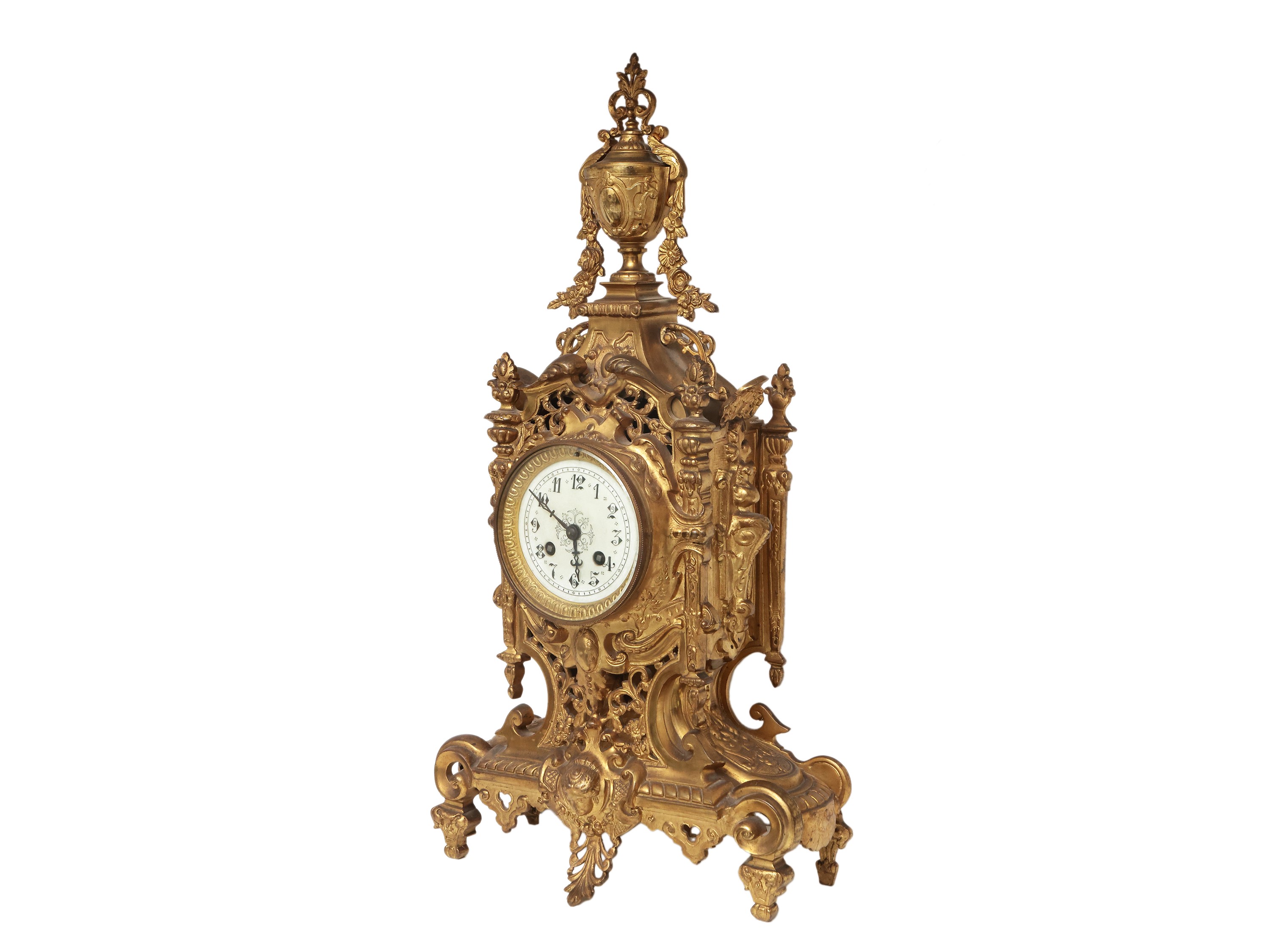 Orologio da Tavolo in Metallo Dorato
