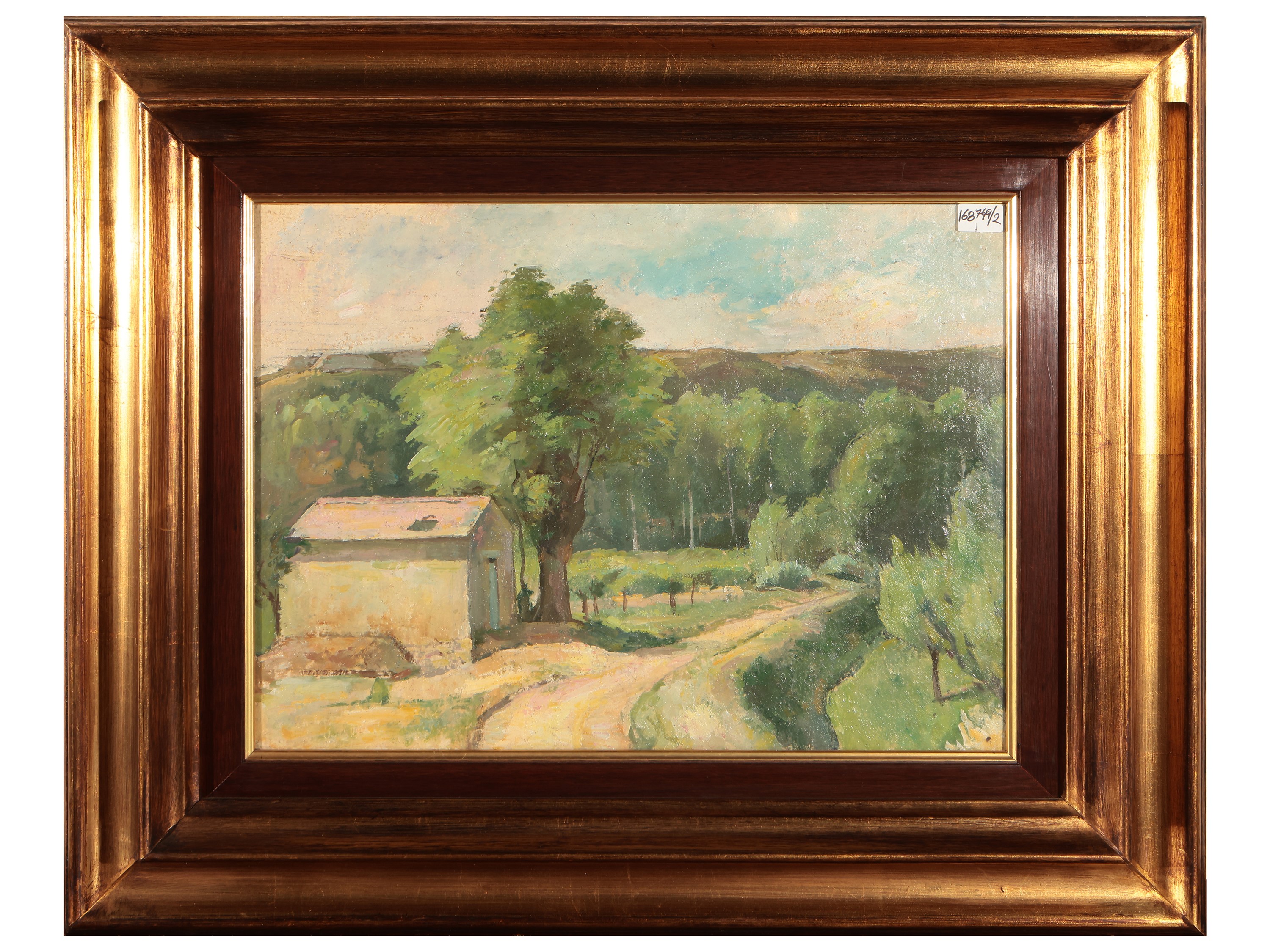 Paesaggio Campestre e Veduta di Strada di Campagna con Carro