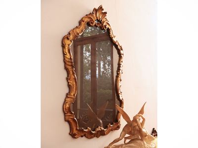 Specchiera in Legno Intagliato e Dorato