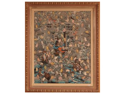 Grande Pannello Orientale con Scena di Genere