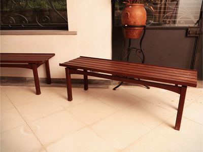 Coppia di Panche da Terrazzo in Legno Tenero