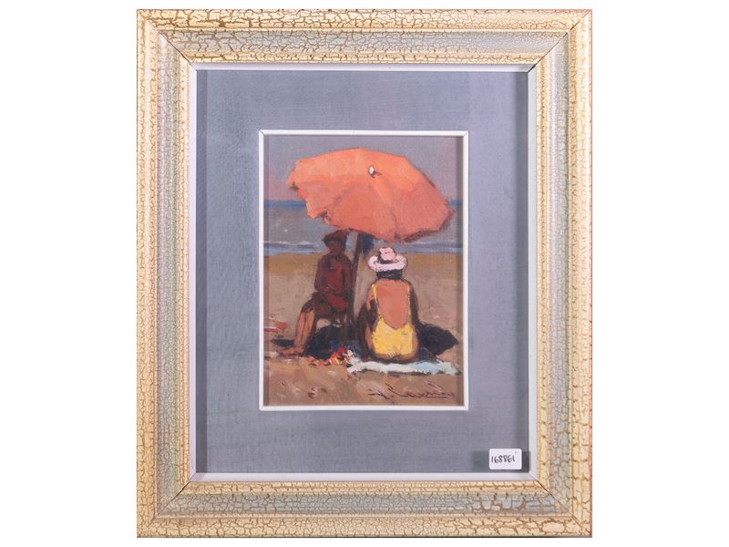 Bagnanti con l'ombrellone 1973