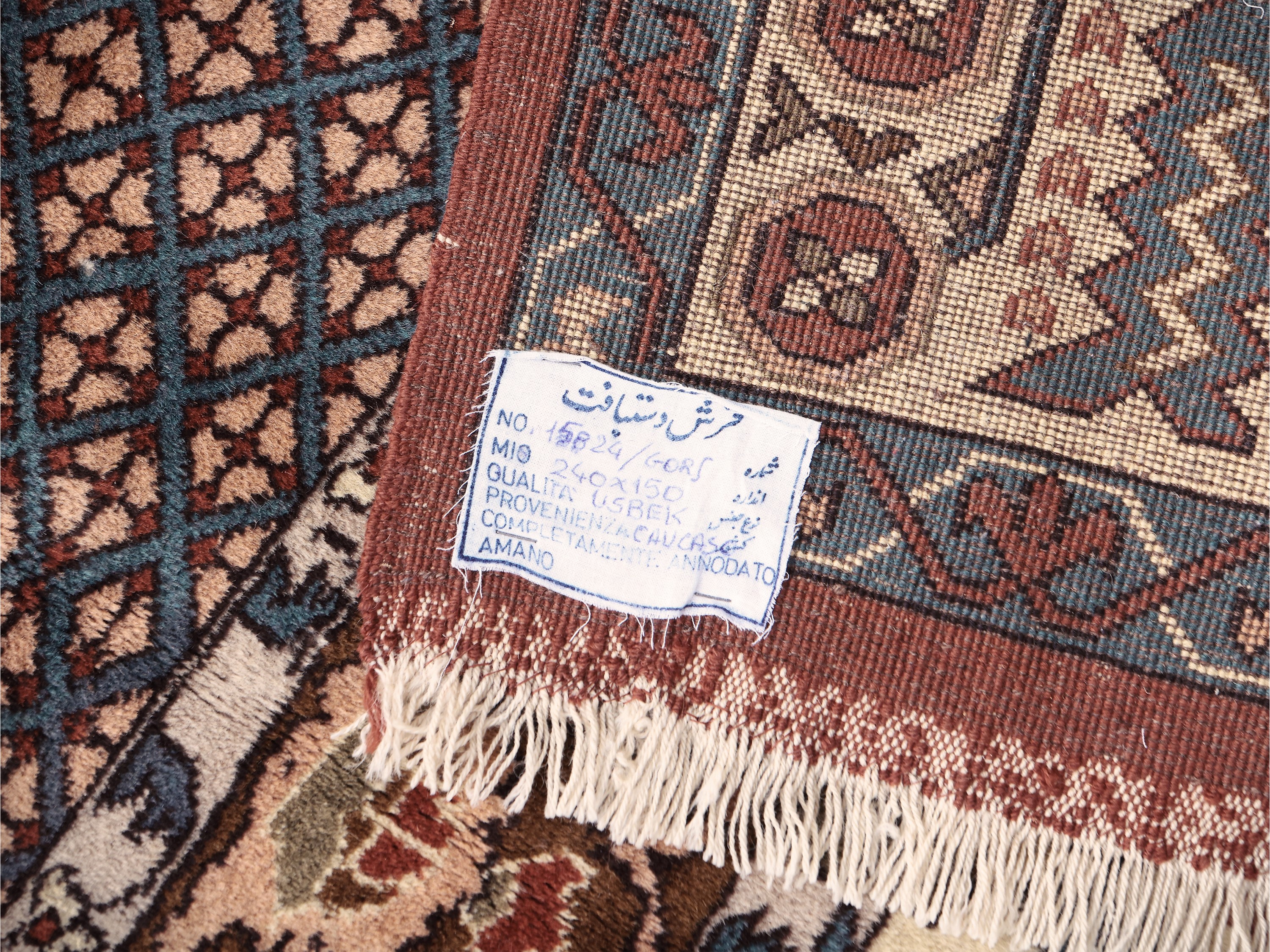 Tappeto Caucasico Uzbek di Vecchia Manifattura