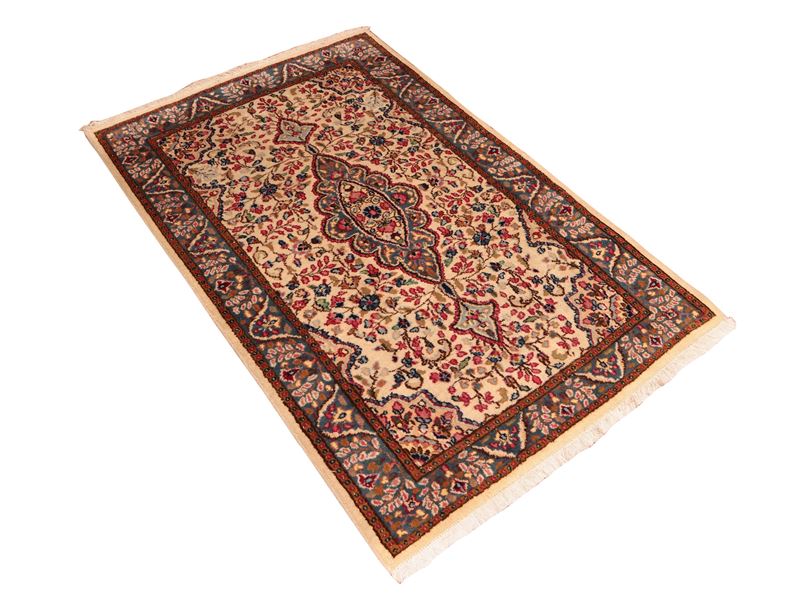 Tappeto Persiano Kirman Fondo Beige