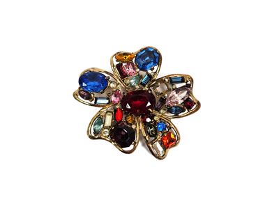 Coro - Spilla a Forma di Fiore in Argento Dorato