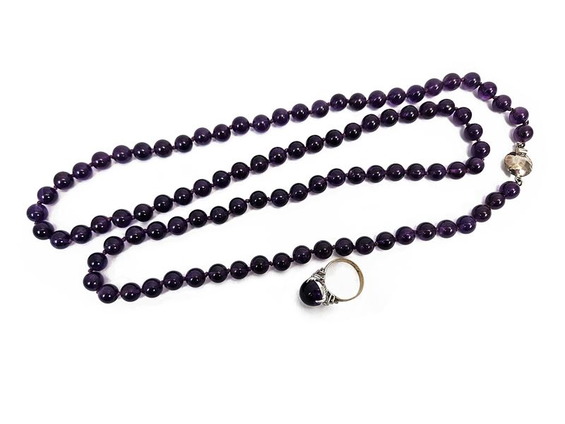 Collana e anello ametista