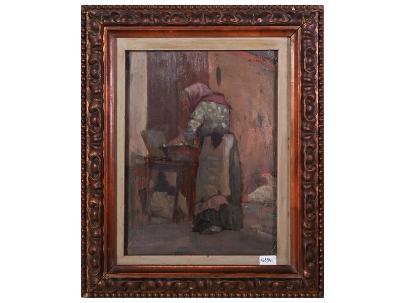 Contadina con galline