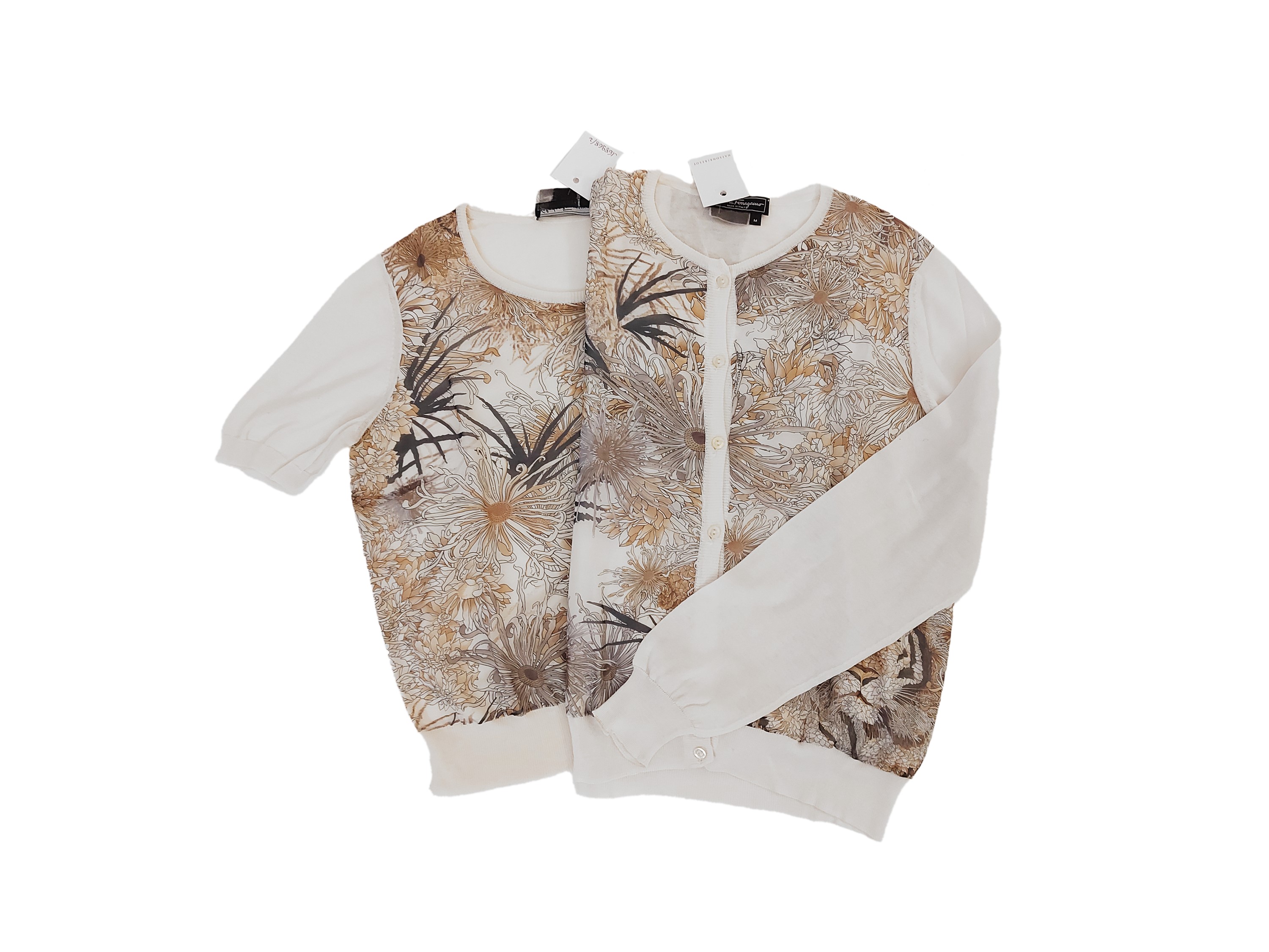 Salvatore Ferragamo - Due Twinset in Cotone e Seta