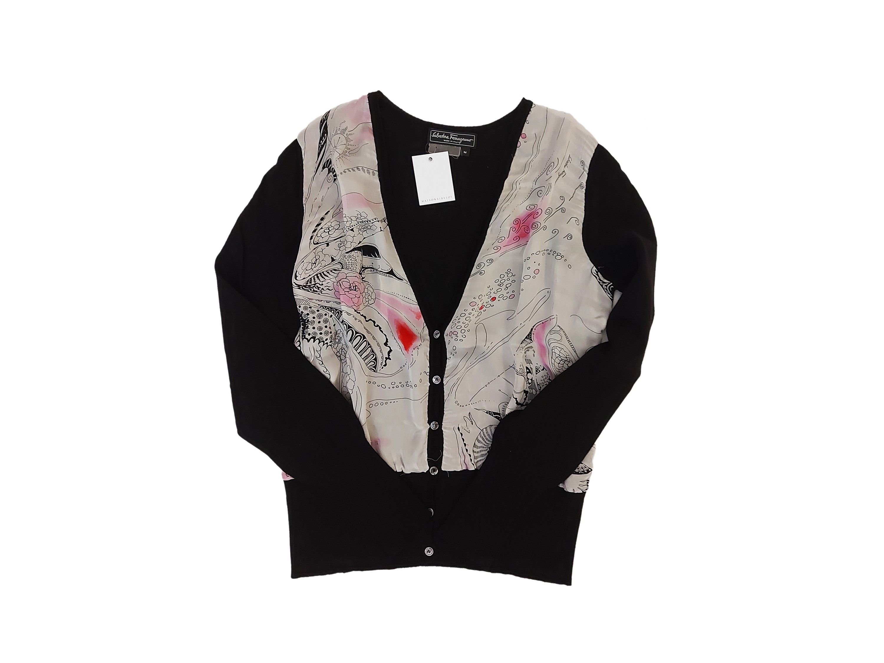 Salvatore Ferragamo - Cardigan in Cotone e Seta e Due Maglie