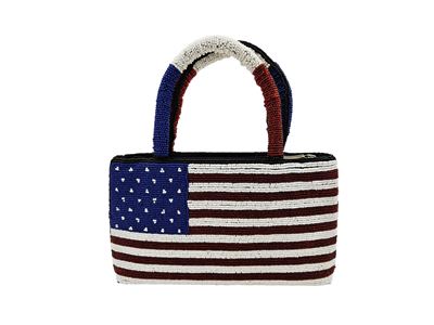 Borsa a Mano in Perline nei Colori della Bandiera Americana