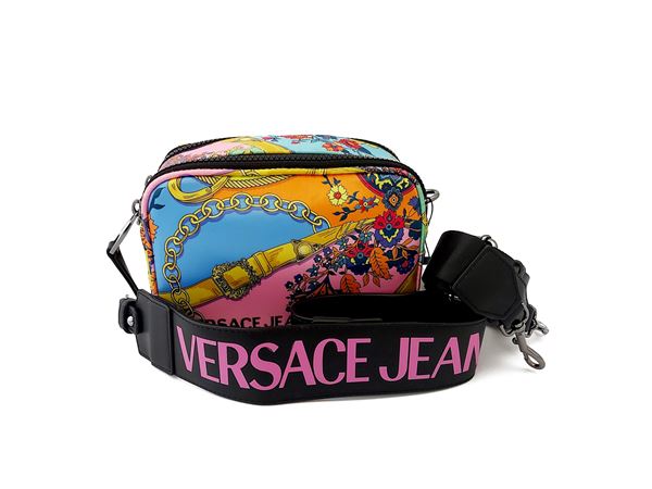 Versace Jeans Couture - Multicolor satin and leather handbag
