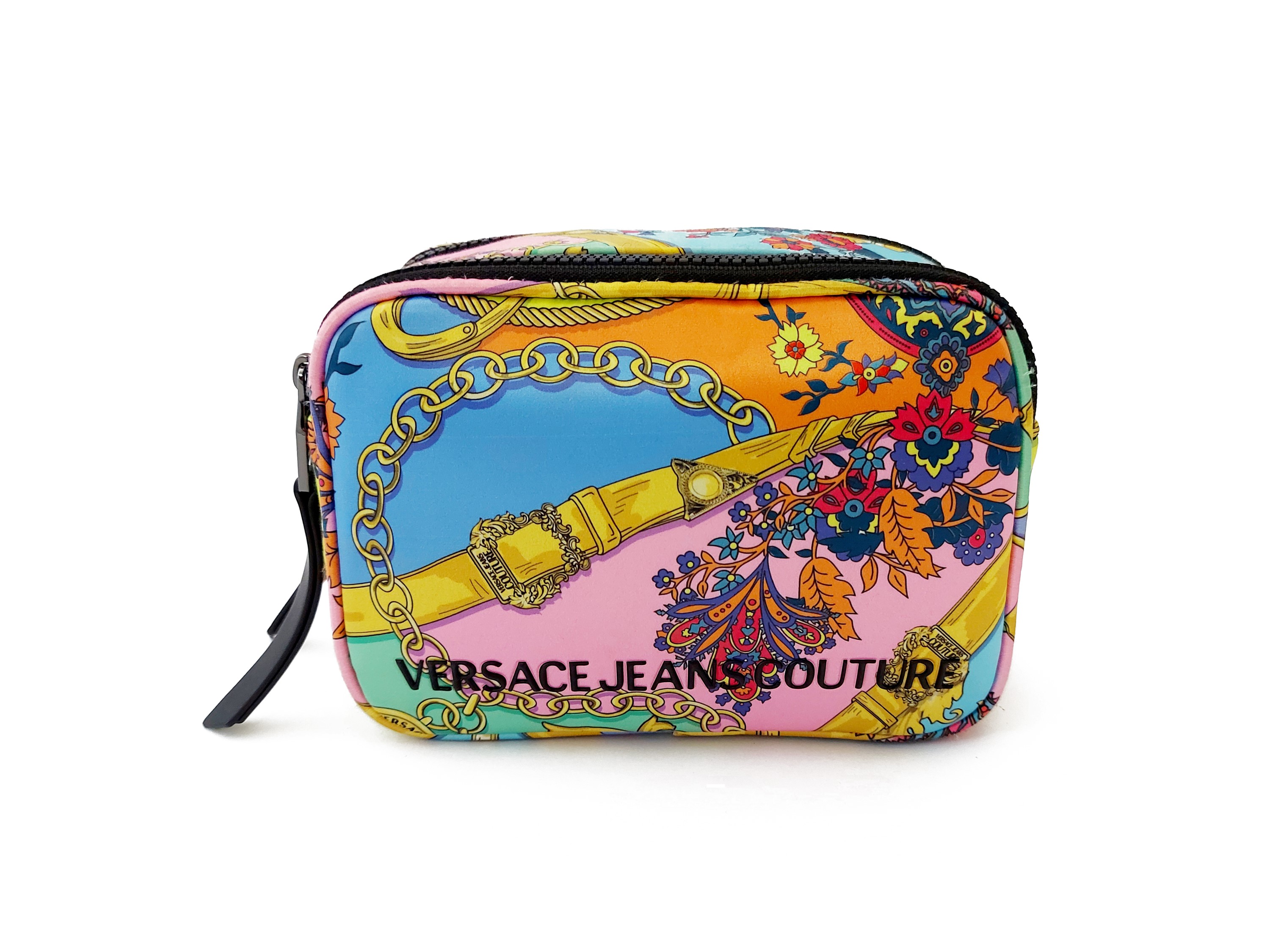 Versace Jeans Couture - Borsetta in raso multicolore e pelle