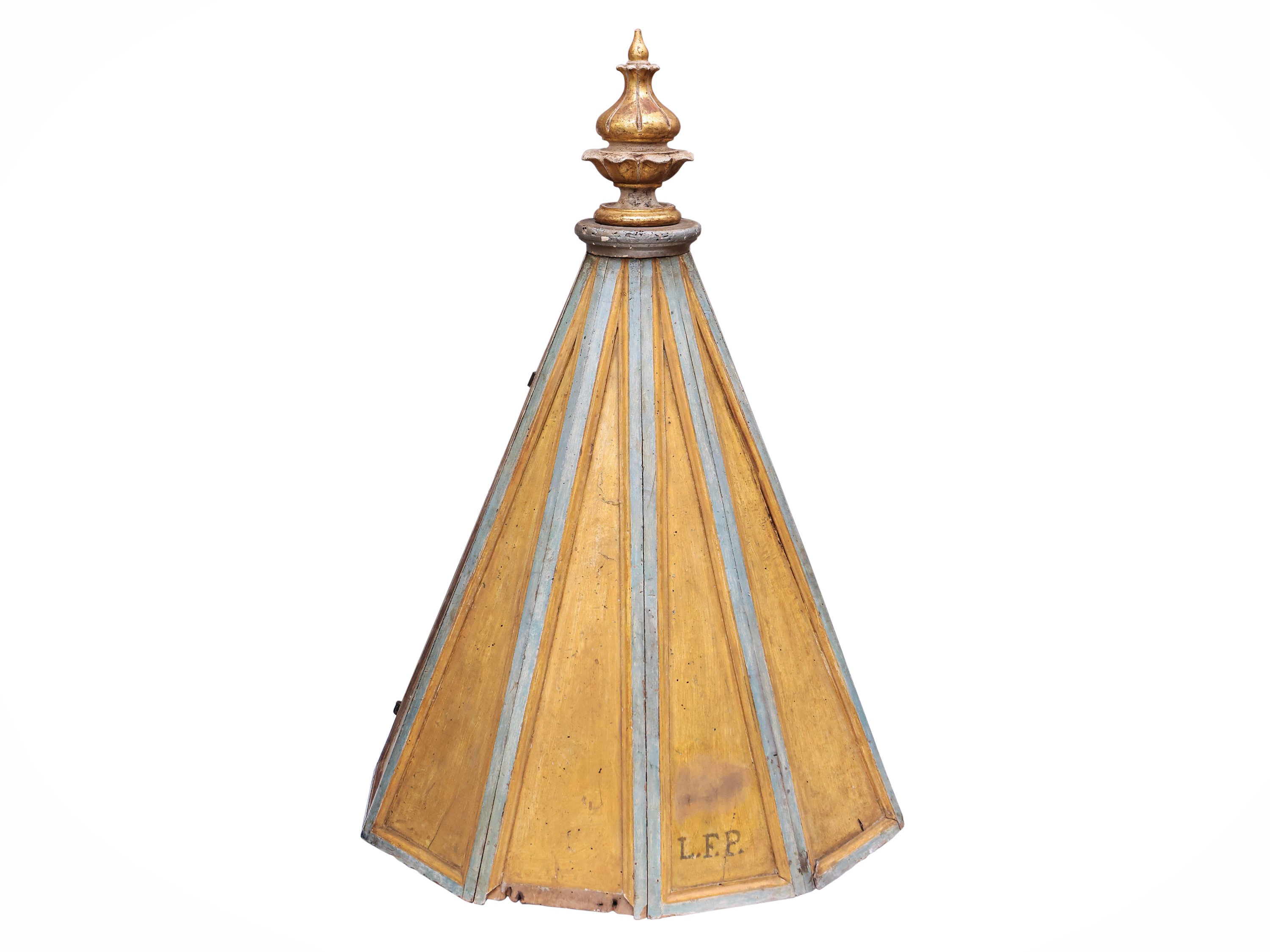 Acquasantiera piramidale in legno laccato