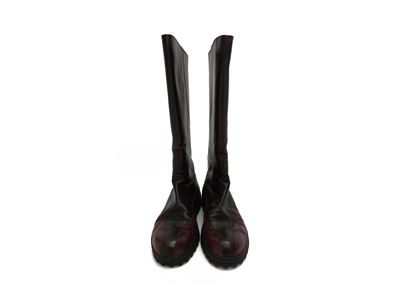 Stivali in Pelle Marrone e Bordeaux, Vibram
