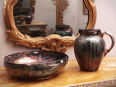 Set da Toilette in Peltro Argentato, Nair