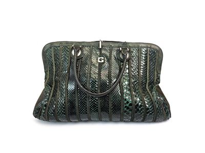 Gherardini - Borsa a Spalla in Pitone e Suede Verde