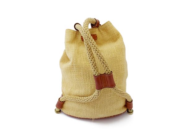 Borbonese - Fabric and leather bucket