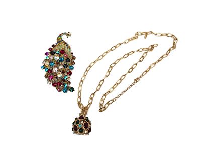 Spilla Animalier e Collana con Pendente Campanella