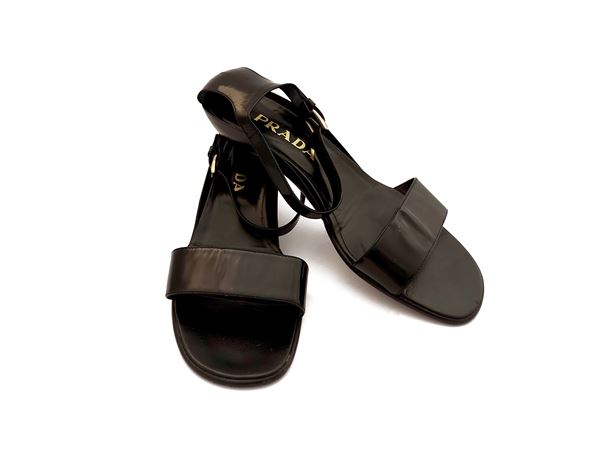 Prada - Black paint sandals
