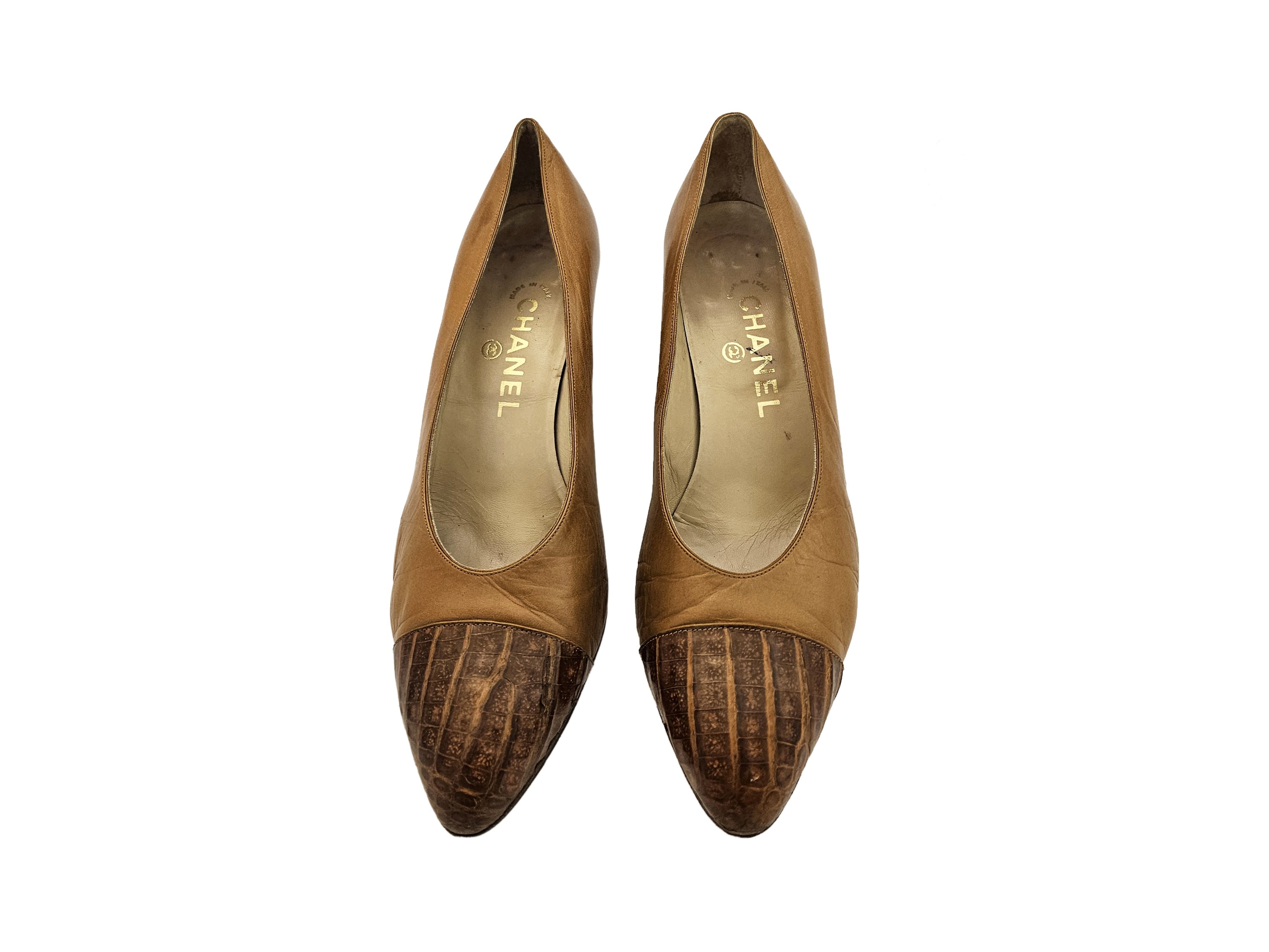 Chanel - Decolleté in pelle cognac