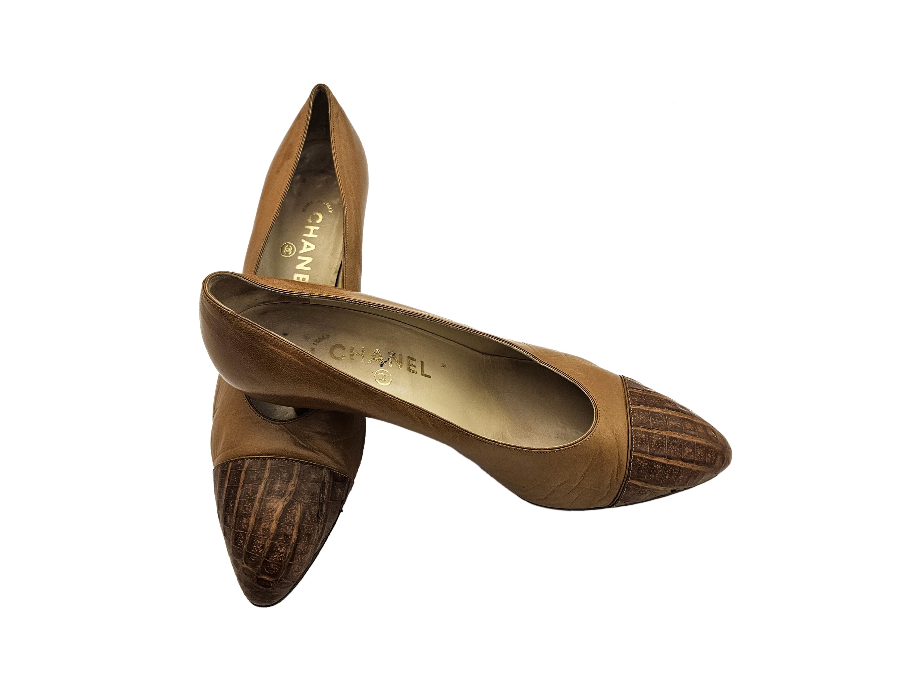 Chanel - Decolleté in pelle cognac