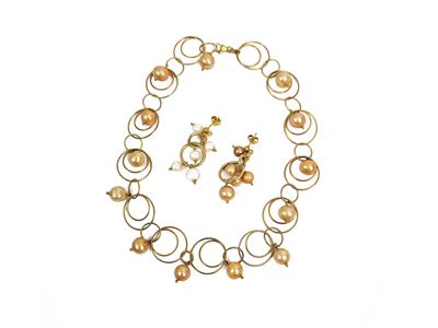 Demi Parure Collana e Orecchini in Argento 925 Dorato
