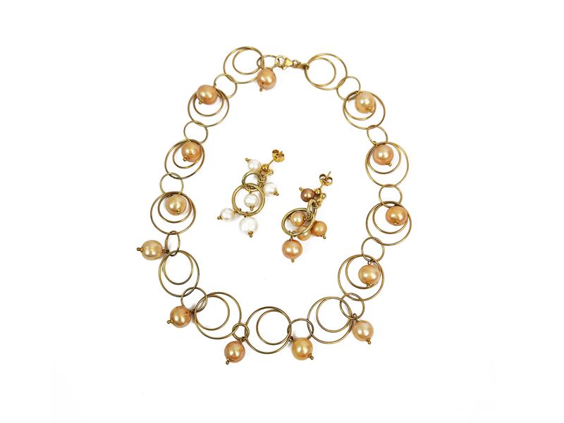 Demi Parure Collana e Orecchini in Argento 925 Dorato
