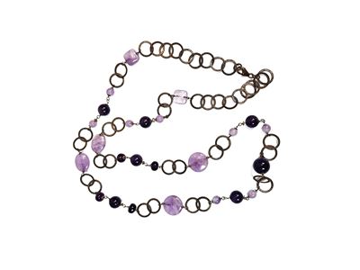 Collana in Argento Brunito con Ametiste