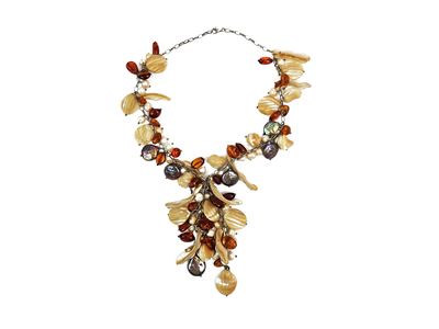 Collana di Ambra, Madreperla e Perle Simulate