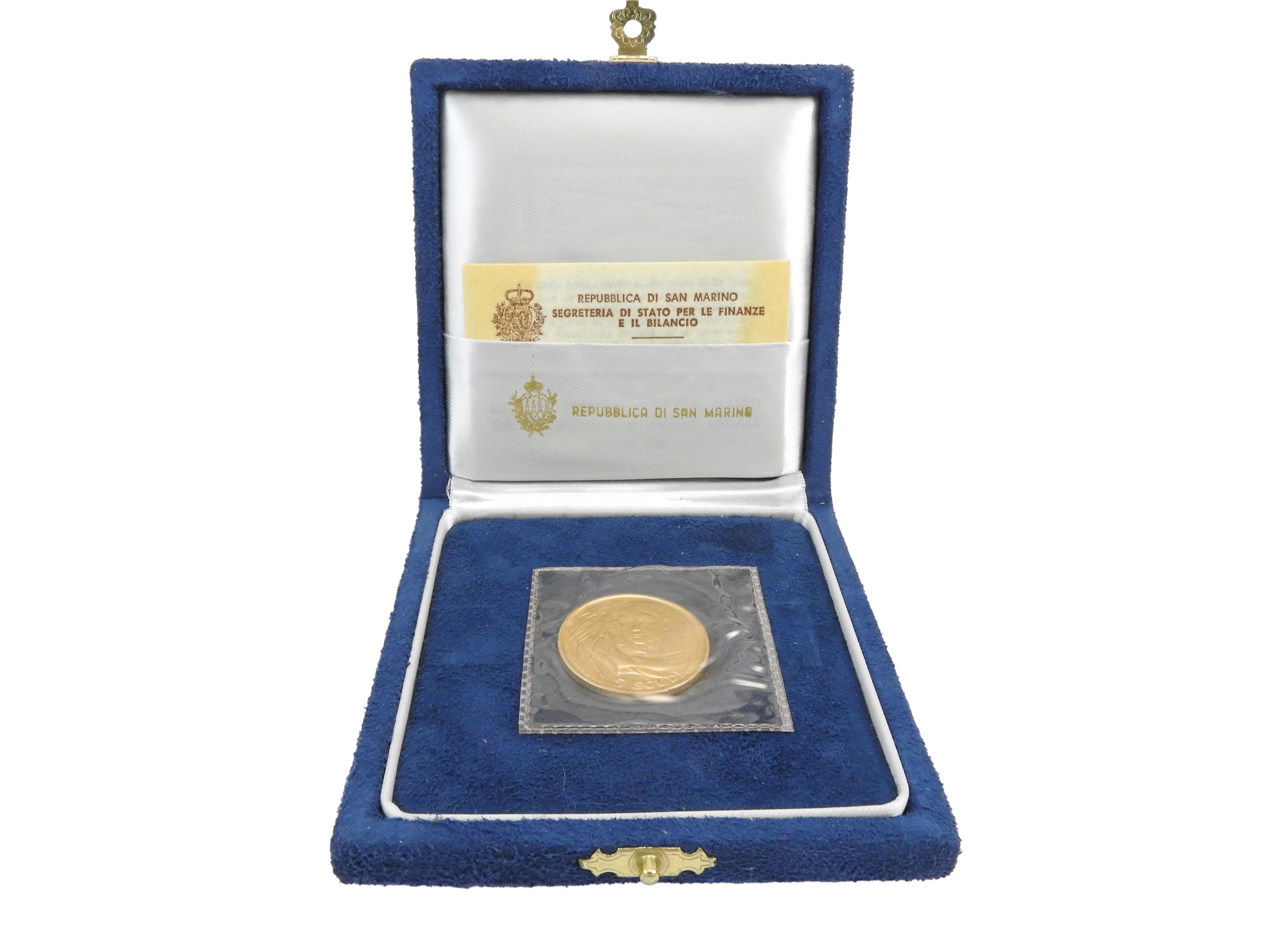 Moneta da 5 scudi San Marino in oro giallo 916/1000