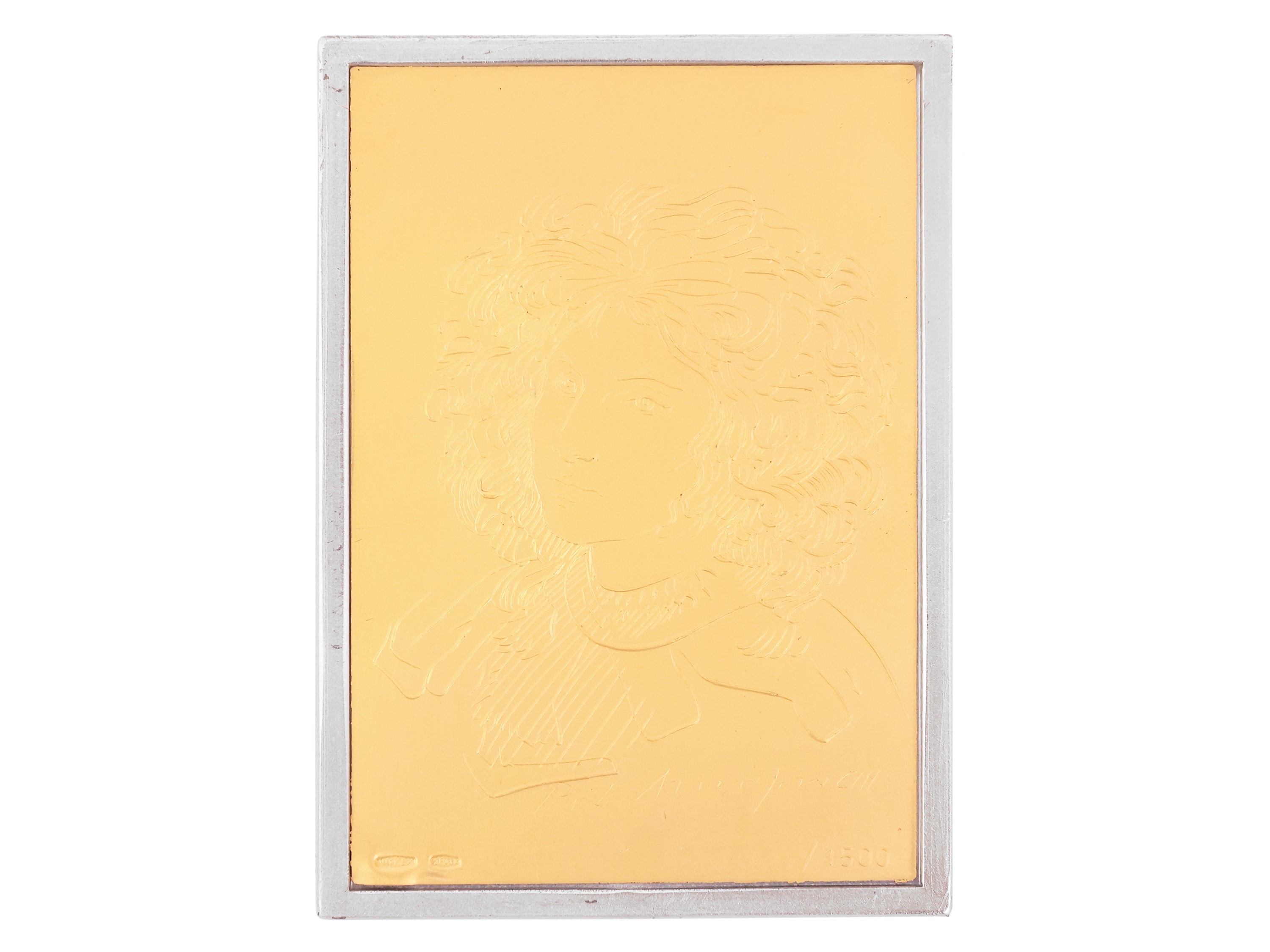 Quattro incisioni su lastra in oro 999,8/1000 con supporto in argento 925/1000