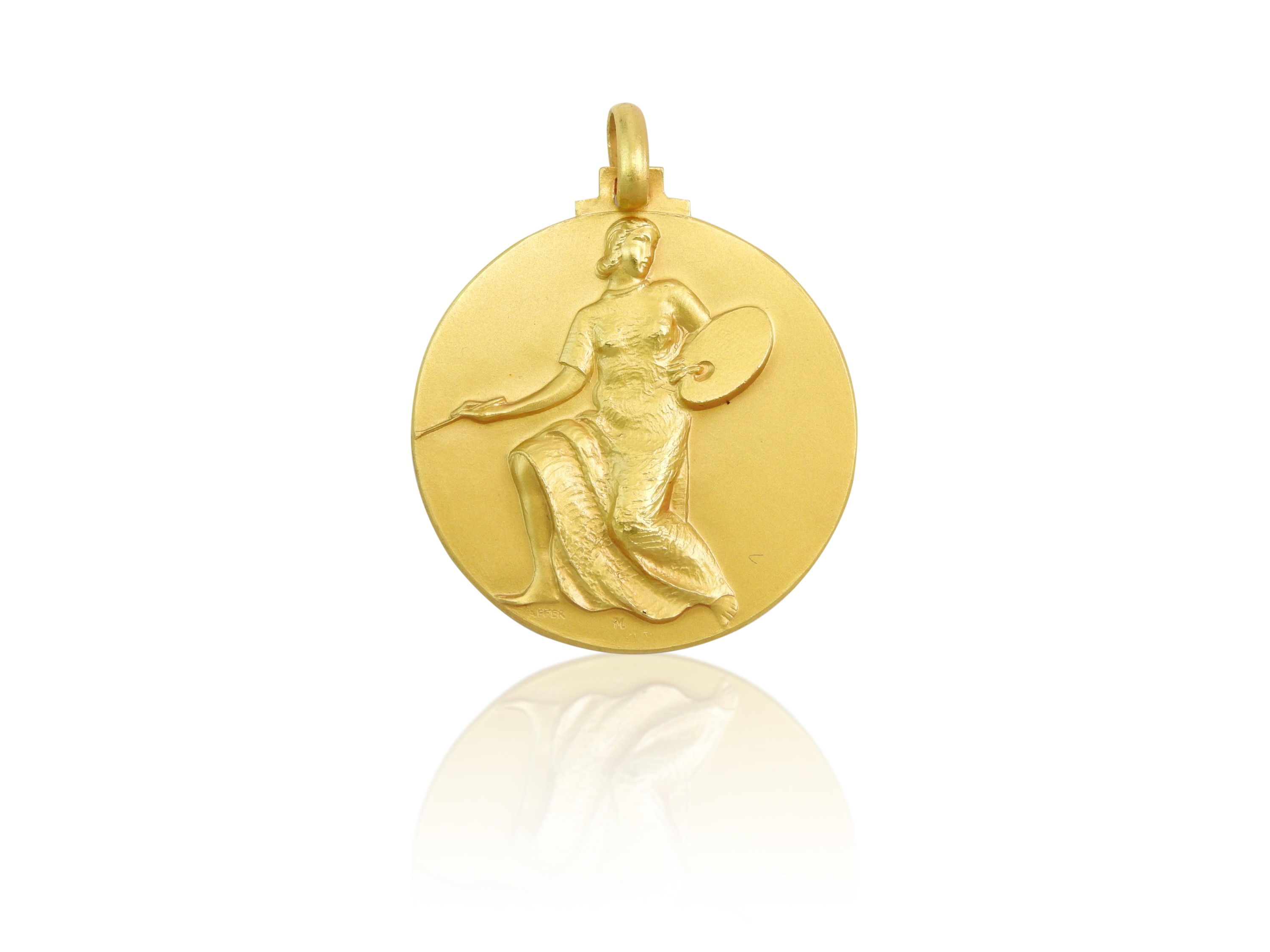 Medaglia in oro giallo Allegoria della Pittura a Pietro Annigoni