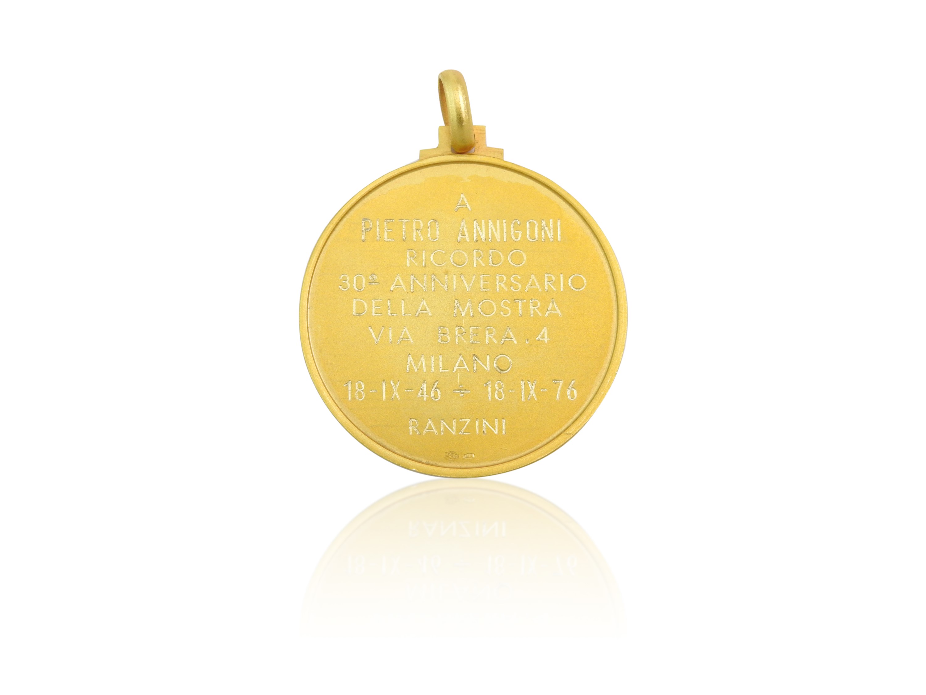 Medaglia in oro giallo Allegoria della Pittura a Pietro Annigoni