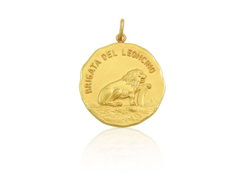 Medaglia in oro giallo Brigata del Leoncino a Pietro Annigoni, 1976