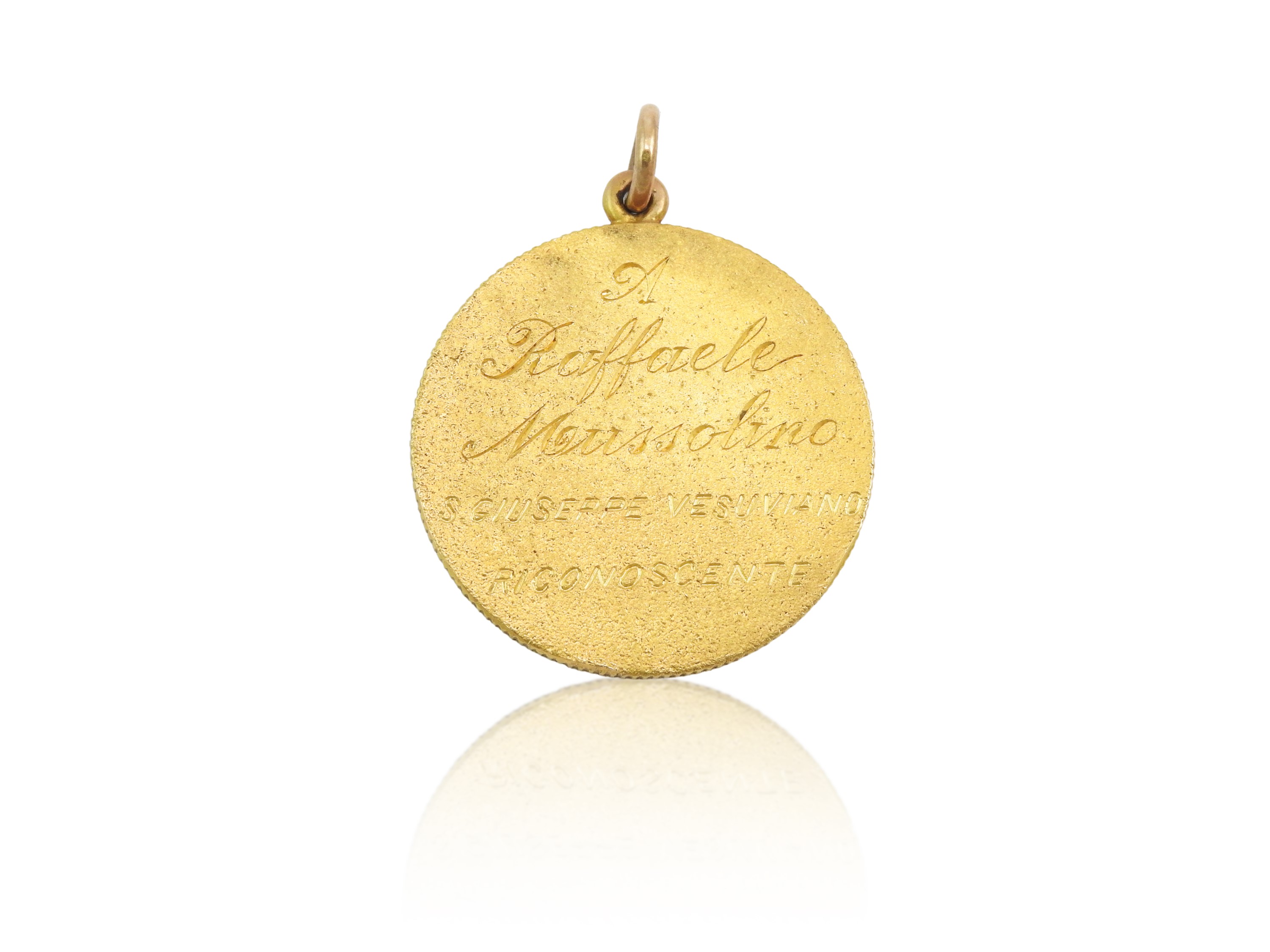 Medaglia Eruzione del Vesuvio 1906 in oro giallo