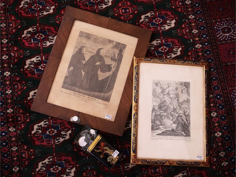 Lotto di oggetti devozionali d'epoca
