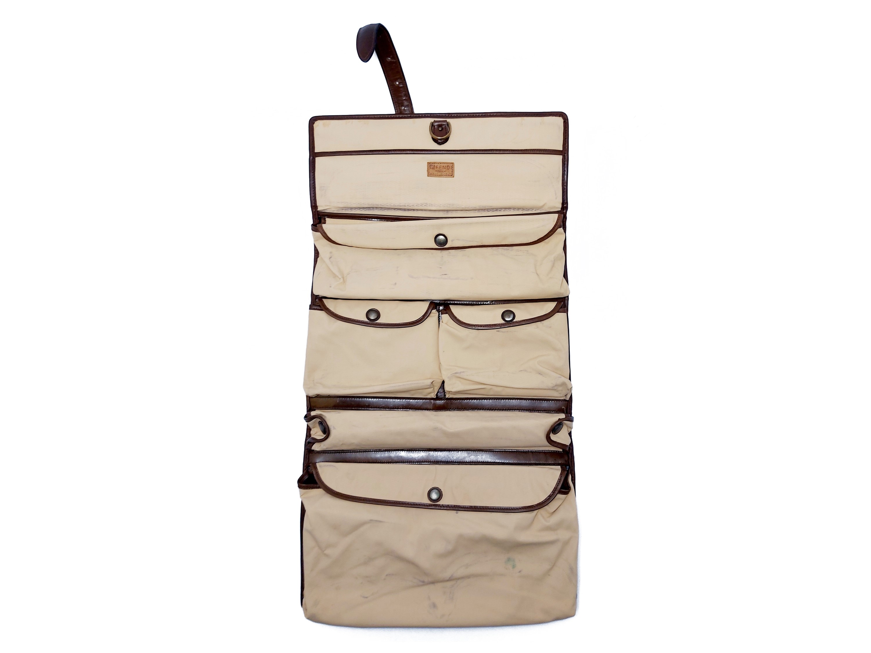 Fendi - Beauty case da viaggio in tessuto FF marrone