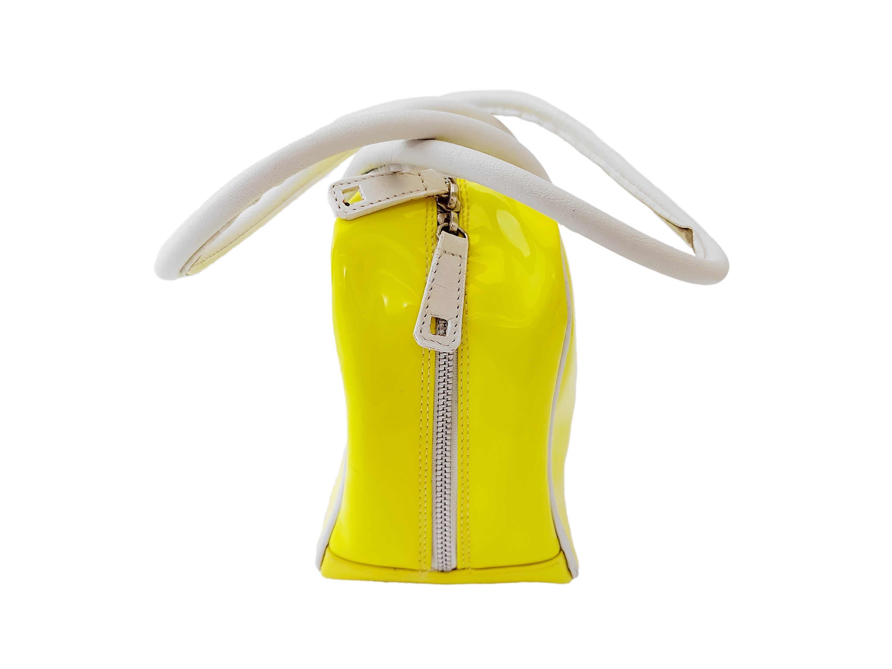 Mauro Volponi - Borsa a spalla in vernice giallo fluo