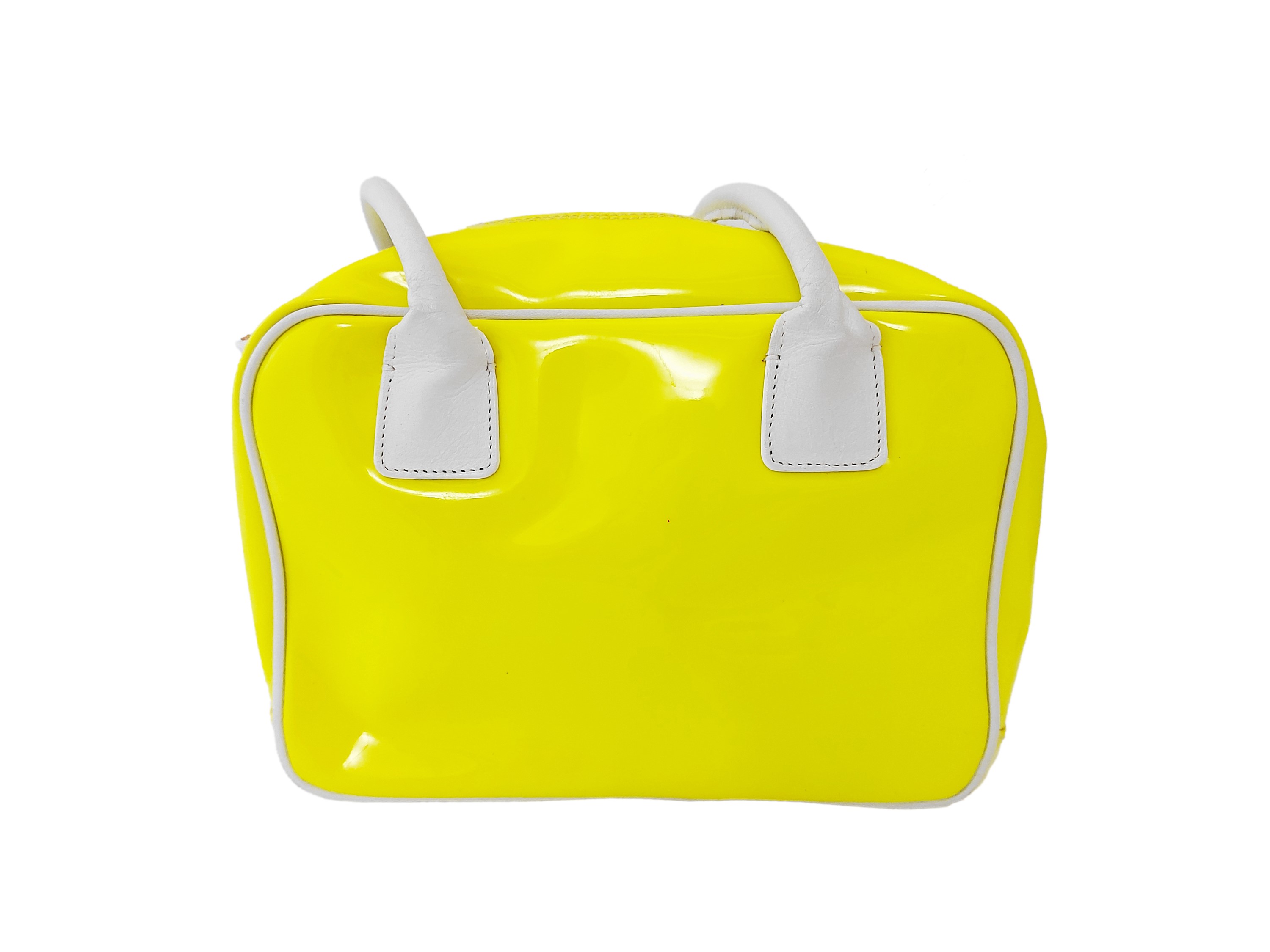 Mauro Volponi - Borsa a spalla in vernice giallo fluo