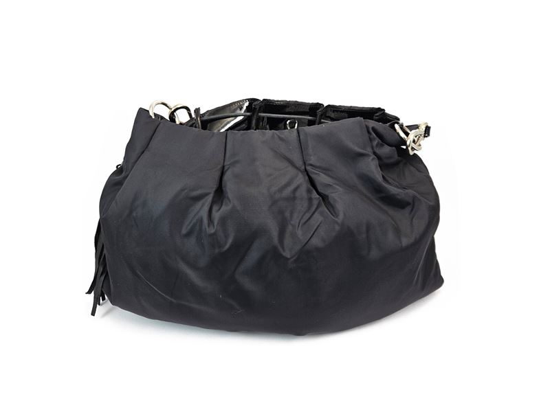 Furla - Borsa a Tracolla in Tessuto e Vernice Nera