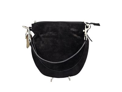Borsa a Spalla in Suede Nero
