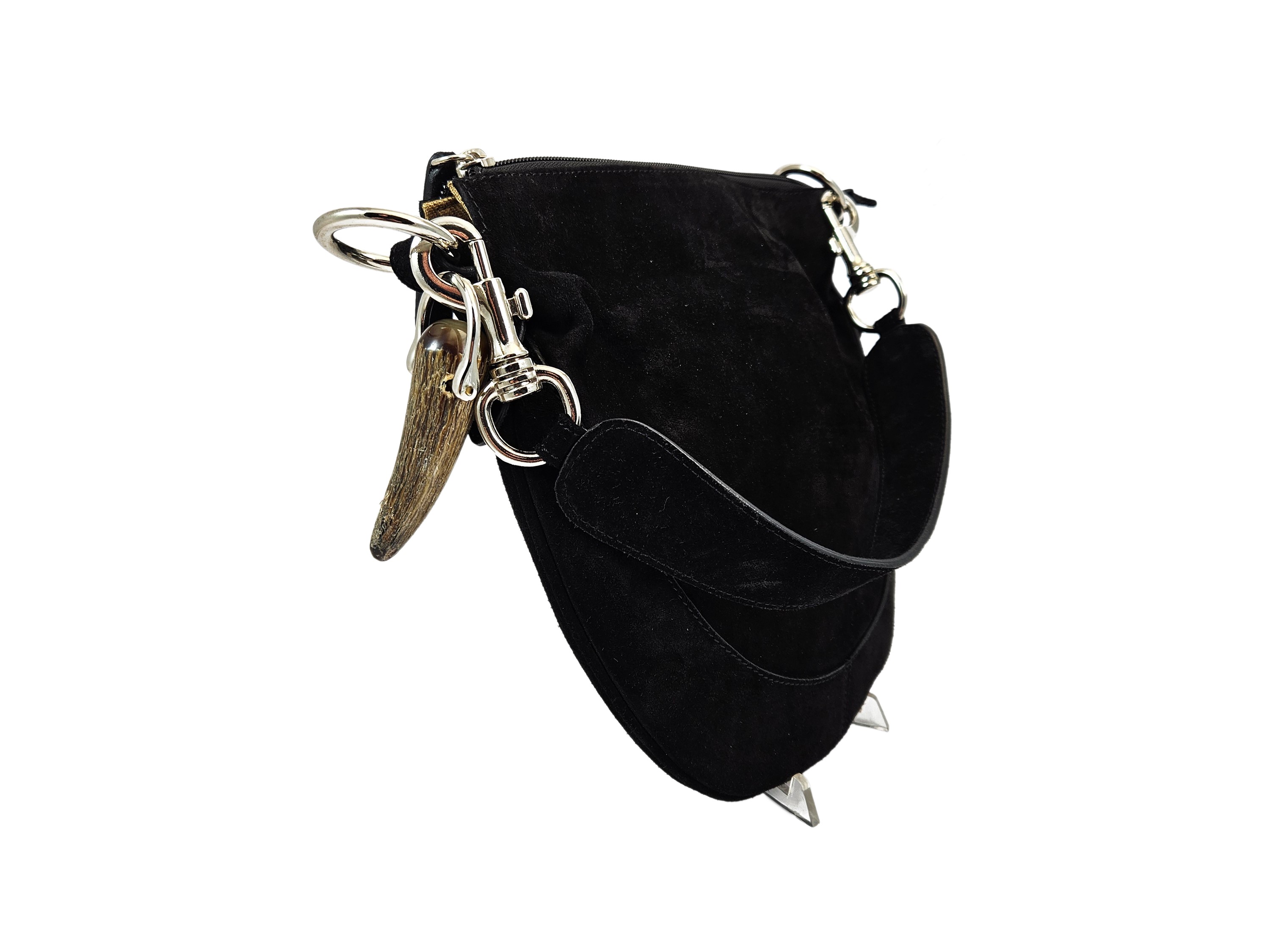 Borsa a Spalla in Suede Nero