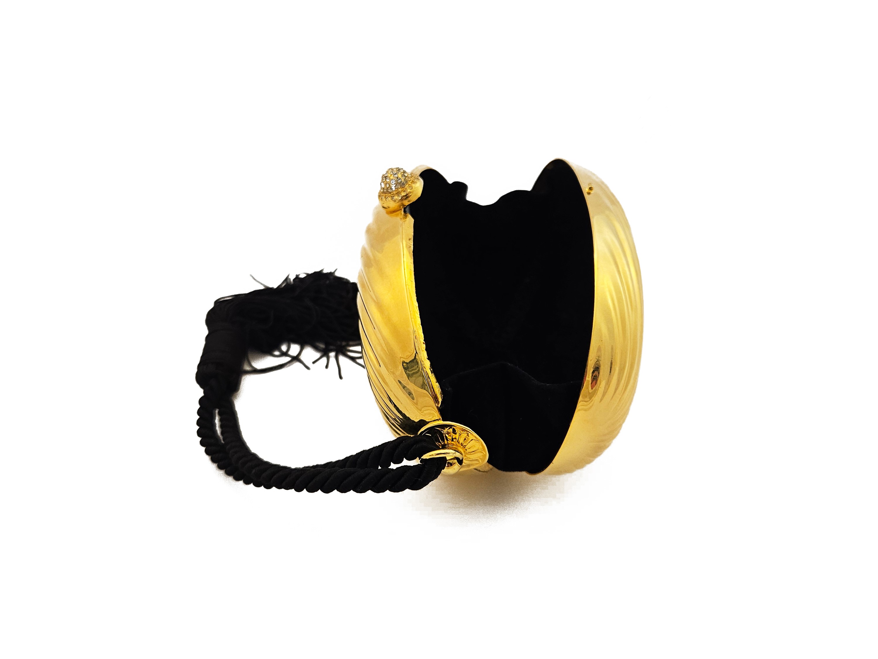 Clutch ovale in metallo golden tone