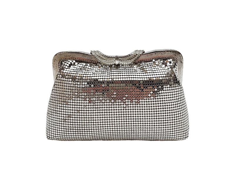 Borsetta da sera in maglia metallica silver tone